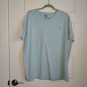 Polo by Ralph Lauren Light blue v-neck T-shirt Pink Polo Pony XL